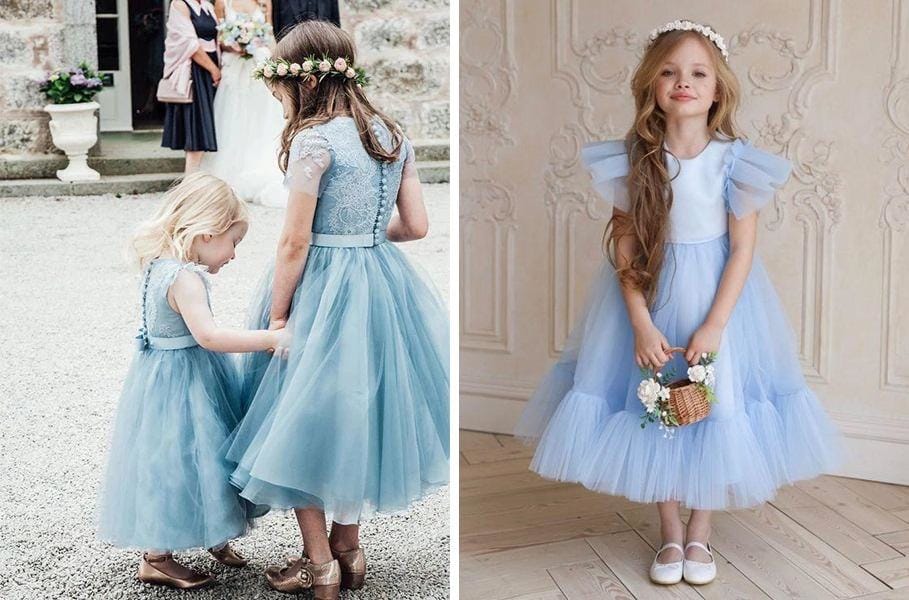 11 Dusty Blue Tulle Flower Girl Dresses for Toddlers 11 Dusty Blue Tulle Flower Girl Dresses for Toddlers
