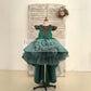 Hi-Low Green Satin Rose Gold Sequin Tulle Cap Sleeves Wedding Flower Girl Dress Kids Princess Party Dress