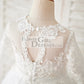 Princess Short Elbow Sleeves Ivory Lace Tulle Wedding Flower Girl Dress