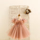 Ball Gown 3D Butterflies Mauve Tulle Ruffles Wedding Flower Girl Dress