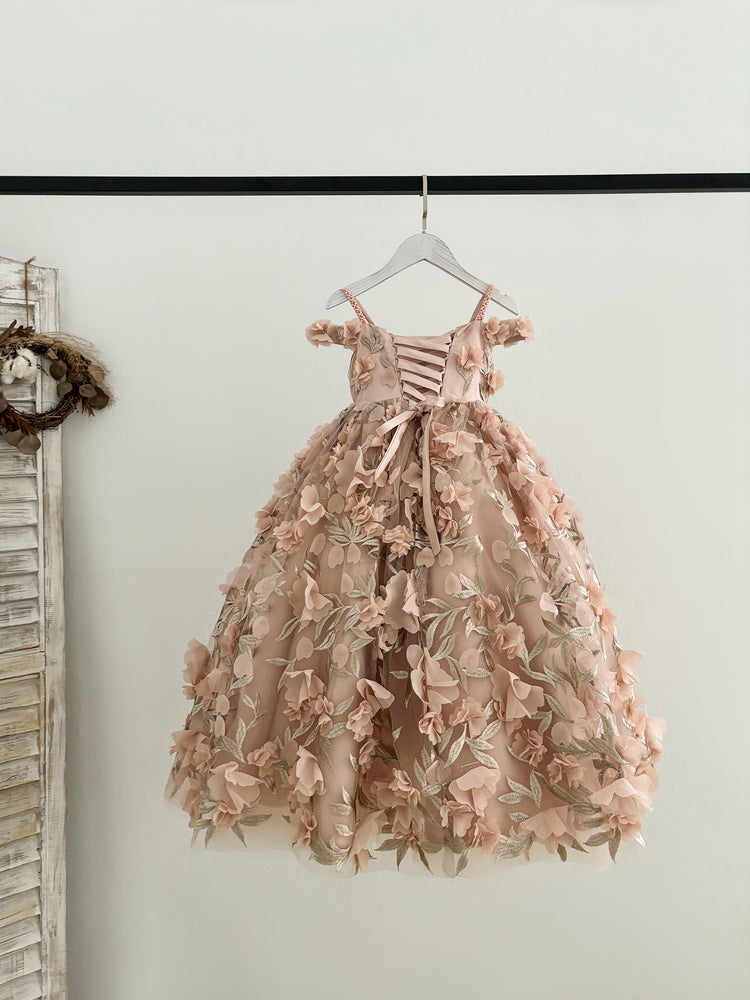 Ball Gown 3D Floral Pink Lace Tulle Wedding Party Flower Girl Dress - Flower Girl Dresses Ball Gown 3D Floral Pink Lace Tulle Wedding Party Flower Girl Dress - Flower Girl Dresses