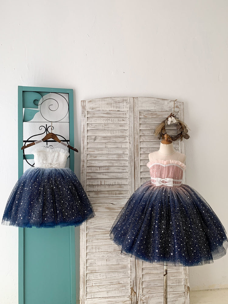 Poofy Flower Girl Dresses - "Navy Blue" Poofy Flower Girl Dresses - "Navy Blue"