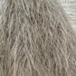 Pink / Silver Gray Jacquard Feather High Neck Wedding Party Flower Girl Dress