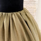 Black Velvet Gold Jacquard Keyhole Back Wedding Party Flower Girl Dress