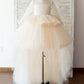 Hi-Low Long Sleeves Champagne Sequin Tulle Wedding Flower Girl Dress
