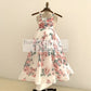 A-line Floral Print Chiffon Straps Corset Back Wedding Flower Girl Dress Kids Party Dress