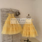 Ball Gown Off Shoulder Yellow Ruffle Tulle Wedding Flower Girl Dress Kids Party Dress