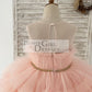 Blush Pink Cupcake Tulle Wedding Flower Girl Dress Kids Party Dress