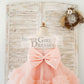 Blush Pink V Back Pearl Beaded Tulle Wedding Flower Girl Dress Kids Party Dress