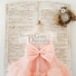 Blush Pink V Back Pearl Beaded Tulle Wedding Flower Girl Dress Kids Party Dress