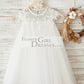 Boho Beach Sheer Neck Ivory Tulle Lace Wedding Flower Girl Dress