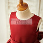 Burgundy Satin Ivory Lace Keyhole Back Wedding Flower Girl Dress