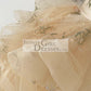Champagne Embroidery Lace Tulle Keyhole Back Wedding Flower Girl Dress Kids Party Dress