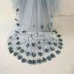 Dusty Blue Tulle Hi Low Wedding Flower Girl Dress Kids Party Dress with Long Train