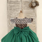 Hi-Low Green Satin Rose Gold Sequin Tulle Cap Sleeves Wedding Flower Girl Dress Kids Princess Party Dress