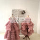Hi Low Pleated Tulle Wedding Flower Girl Dress Kids Birthday Party Ball Gown Dress