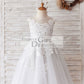 Ivory Lace Mauve/Silver Gray Tulle Wedding Flower Girl Dress - 1T / Gray