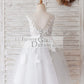 Ivory Lace Mauve/Silver Gray Tulle Wedding Flower Girl Dress