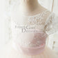 Ivory Lace Pink Tulle Cap Sleeves Wedding Flower Girl Dress with Horsehair Hem