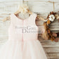 Ivory Lace Tulle Pink Satin Wedding Flower Girl Dress Junior Bridesmaid Dress