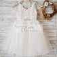 Ivory lace Tulle Spaghetti straps Wedding Flower Girl Dress with Beaded Belt
