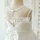Ivory Lace tulle Wedding Flower Girl Dress with bows