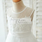 Ivory Lace tulle Wedding Flower Girl Dress with bows