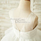 Ivory Organza V Back Wedding Flower Girl Dress