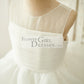 Ivory Organza V Back Wedding Flower Girl Dress