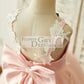 Lace Tulle Spaghetti straps Wedding Flower Girl Dress with Bow