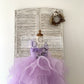 Lavender Lace Tulle Wedding Flower Girl Dress Kids Party Dress Ball Gown with Feathers/Horsehair