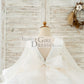 Long Sleeves V Back Crystal Beaded Tulle Satin Wedding Flower Girl Dress Kids Party Dress