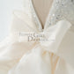 Long Sleeves V Back Crystal Beaded Tulle Satin Wedding Flower Girl Dress Kids Party Dress