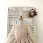 Long Sleeves V Back Glittering Lace Champagne Satin Wedding Flower Girl Dress Kids Party Dress
