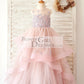Mauve Lace Tulle Floor Length Wedding Flower Girl Dress