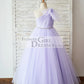 One Shoulder Beaded Lavender Tulle Wedding Flower Girl Dress
