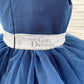 One Shoulder Navy Blue Cupcake Tulle Wedding Flower Girl Dress Kids Party Dress
