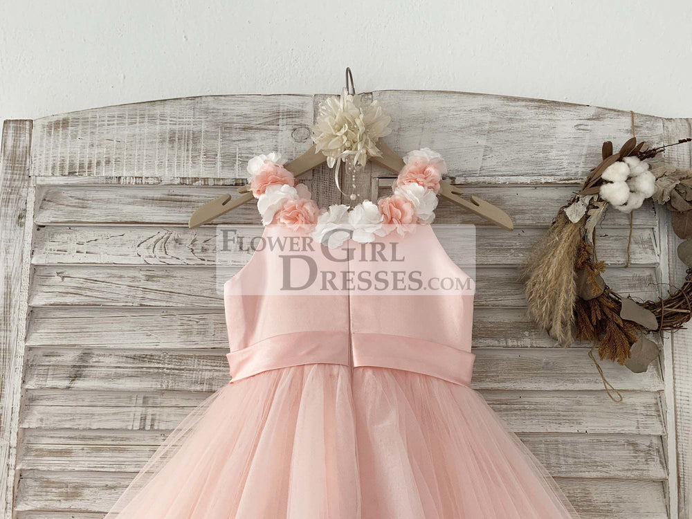 Ball Gown Blush 3D Flowers Tulle Wedding Party Flower Girl Dress - Flower Girl Dresses Ball Gown Blush 3D Flowers Tulle Wedding Party Flower Girl Dress - Flower Girl Dresses