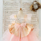 Pink Jacquard Hi Low Tulle Wedding Flower Girl Dress Kids Princess Party Dress