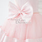 Pink Satin Tulle Cupcake Wedding Flower Girl Dress with Bow