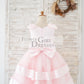 Pink Satin Tulle Cupcake Wedding Flower Girl Dress with Bow