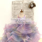 Rainbow Ruffle Tulle Butterfly Beaded Sequin Backless Wedding Flower Girl Dress Kids Birthday Party Ball Gown Dress