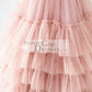 V Neck Mauve Tulle Cupcake Wedding Flower Girl Dress Kids Party Dress